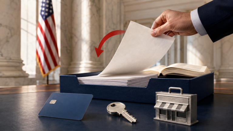 Special purpose credit program guidance document beside a credit application and compliance checklist.
