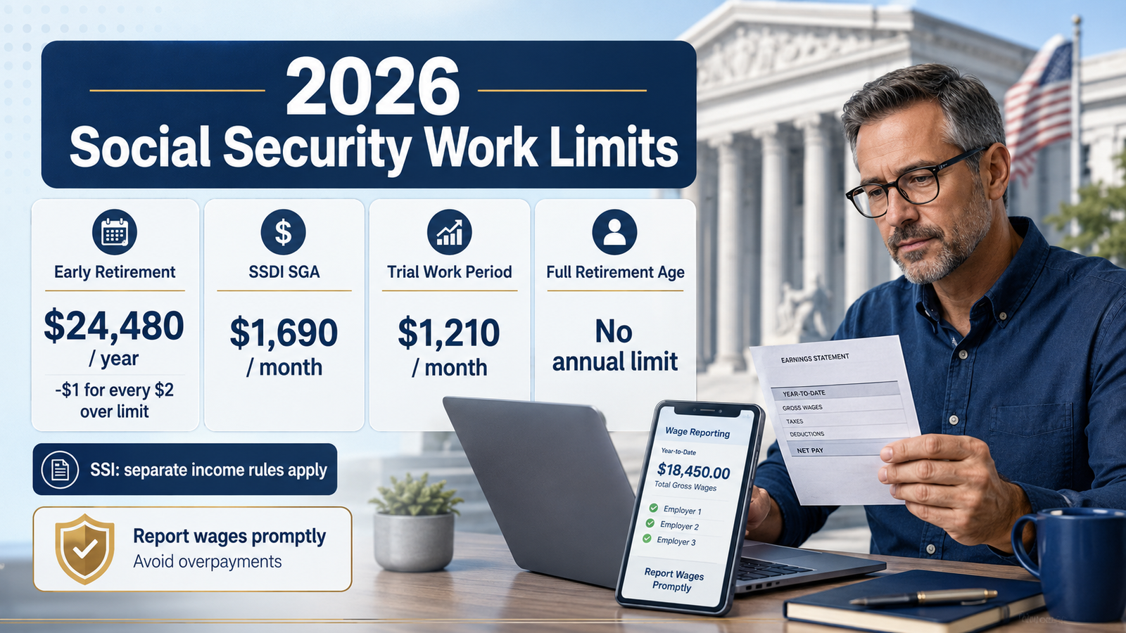 2026 Social Security Work Limits: SSI & SSDI Changes