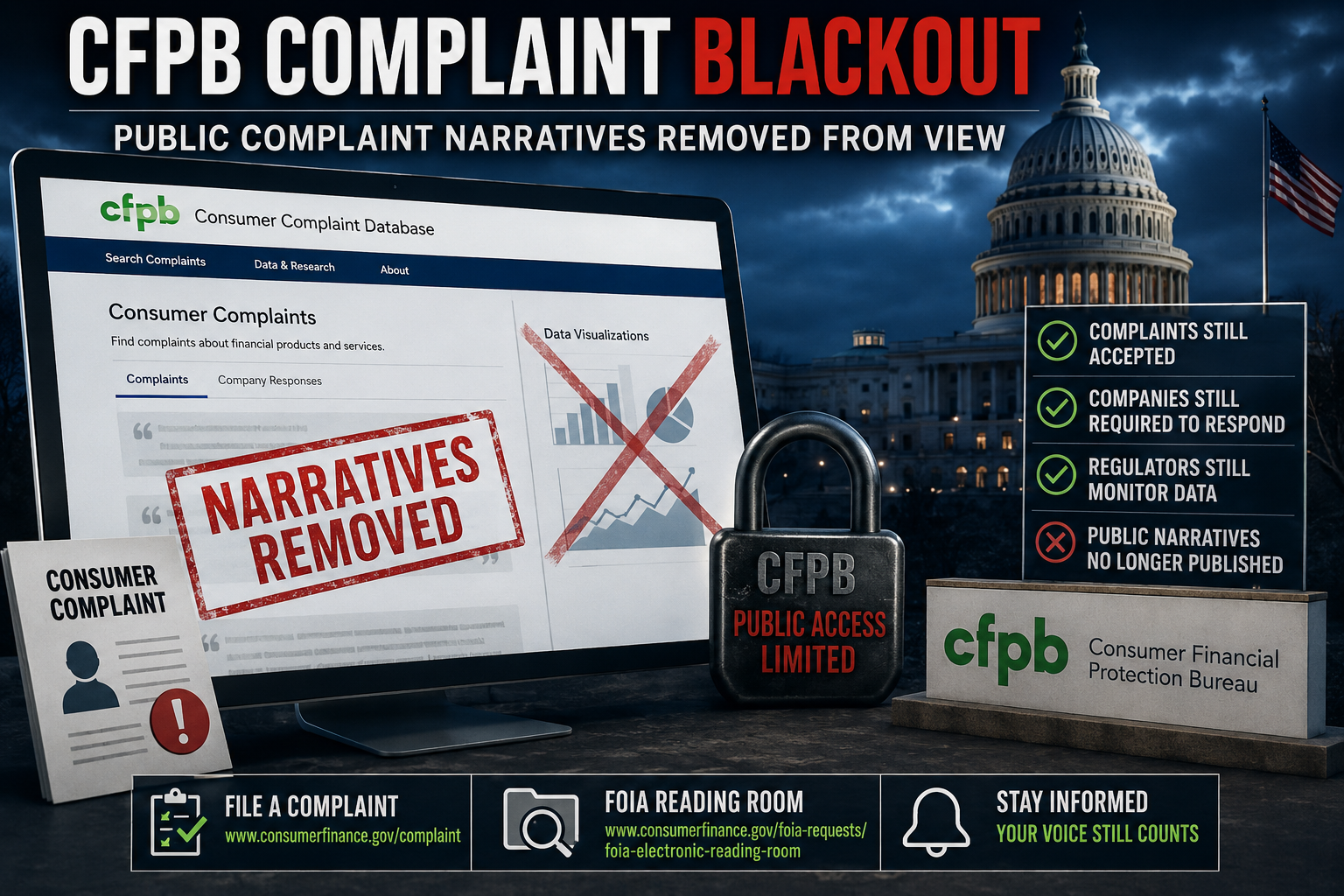 CFPB Complaint Blackout: What Consumers Can Still See