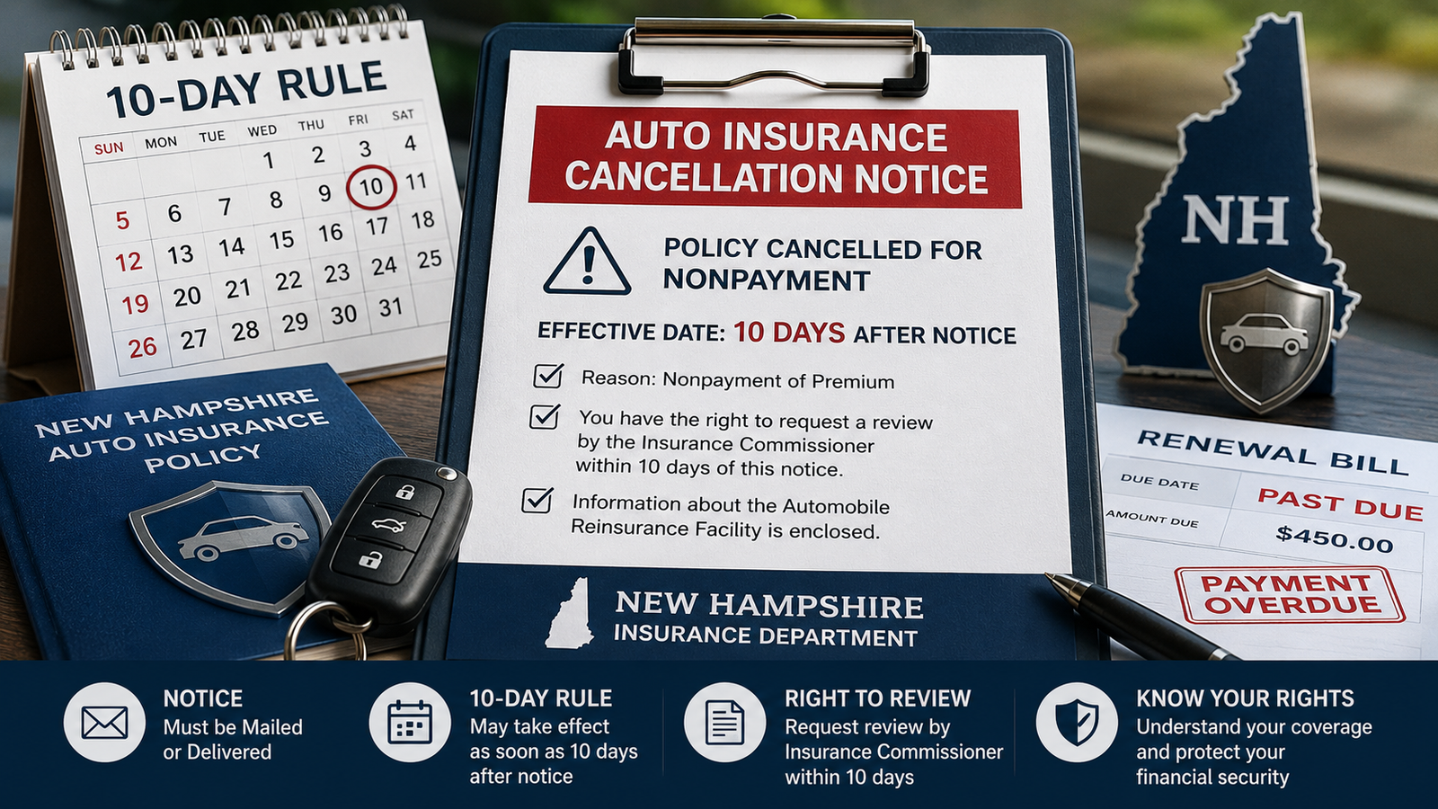 New Hampshire Auto Insurance Cancellation: 10-Day Rule